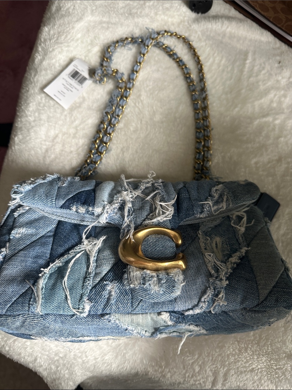 Coach Quilted Tabby Repurposed Denim Patchwork shoulder bag 26